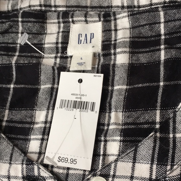 L GAP flannel shirtdress tunic dress NEW classic - Picture 4 of 4